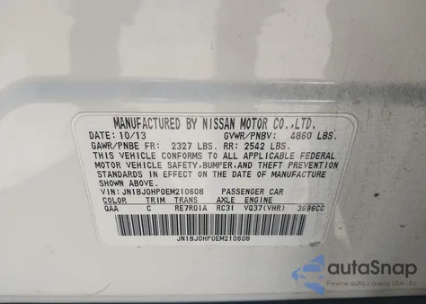 2014 Infiniti Qx50 Journey from USA, damaged, VIN JN1BJ0HP0EM210608